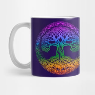 Tree of Life Celtic Colorful Rainbow Graphic Mug